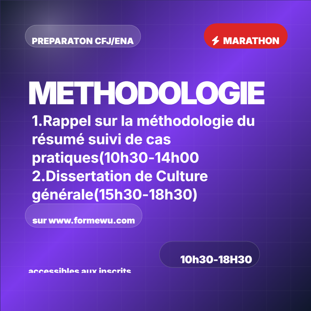 MARATHON :LE RESUME ET LA DISSERTATION DE CULTURE GENERALE