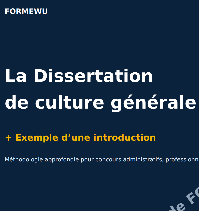 La méthodologie de dissertation de culture générale + Introduction traitée