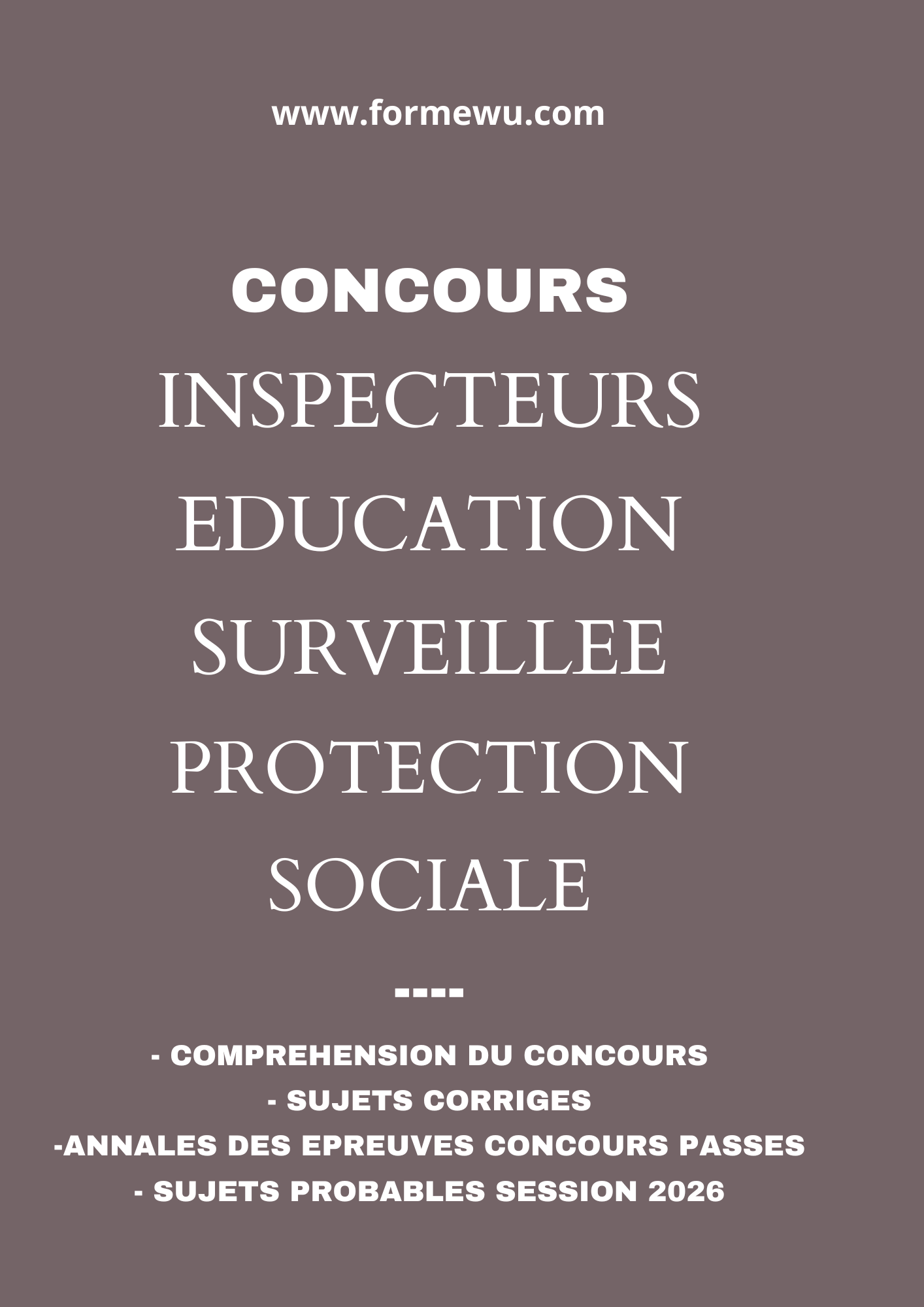 Fascicule Inspecteurs de l’éducation surveillée et de la protection sociale