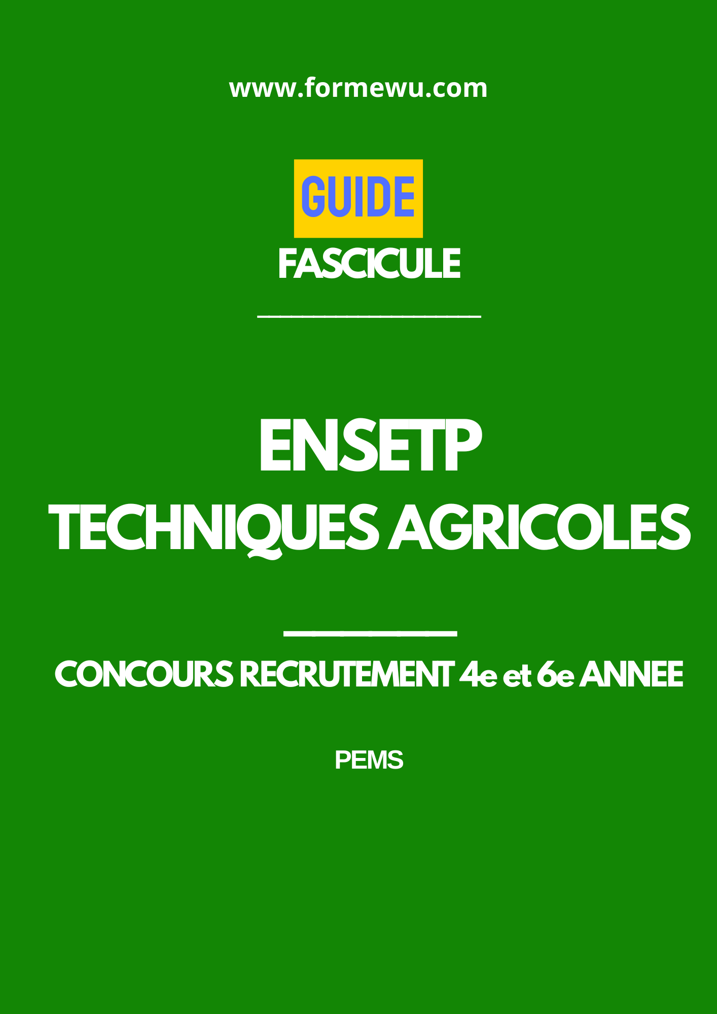 ENSETP TECHNIQUES AGRICOLES