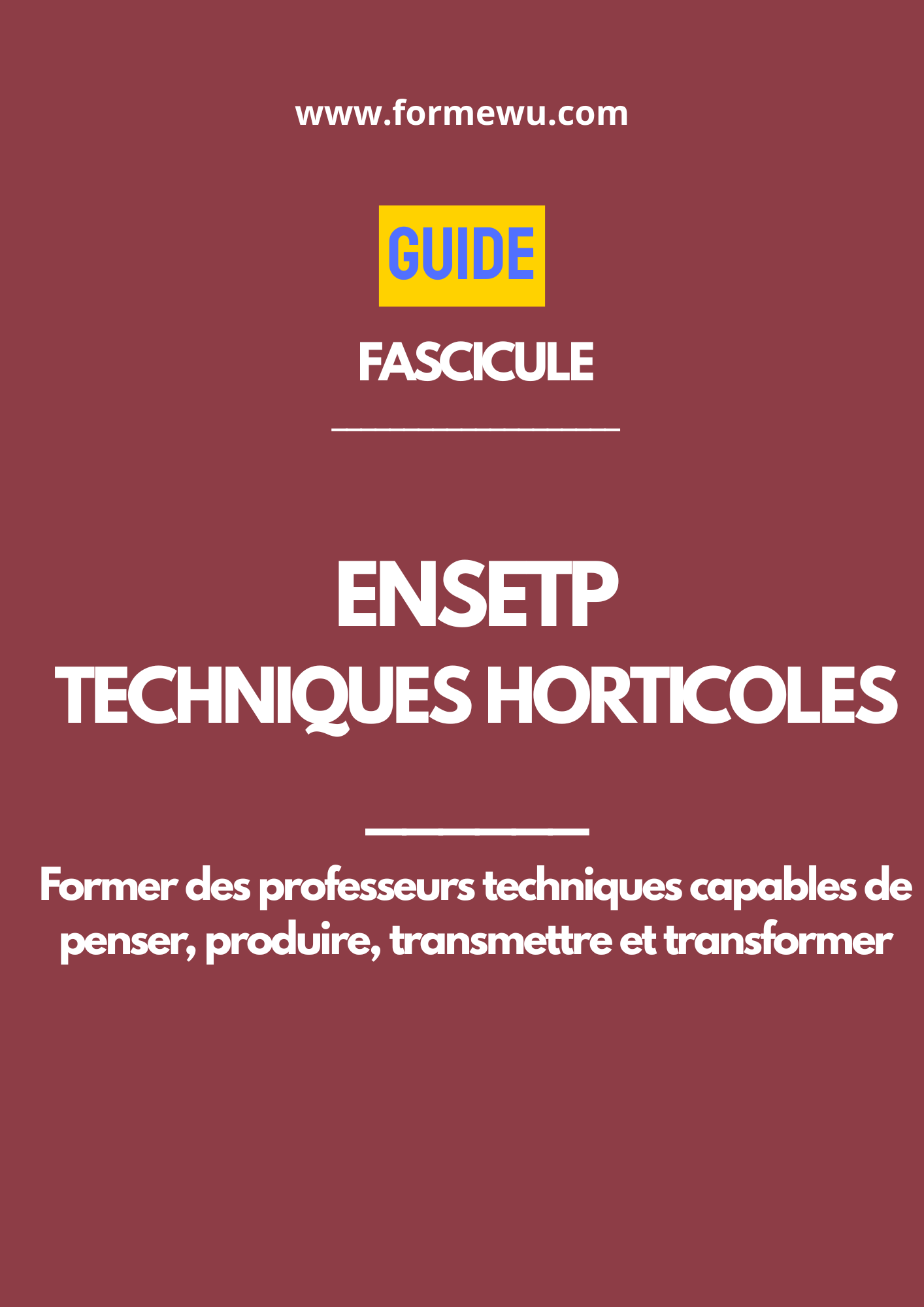 ENSETP - TECHNIQUES HORTICOLES