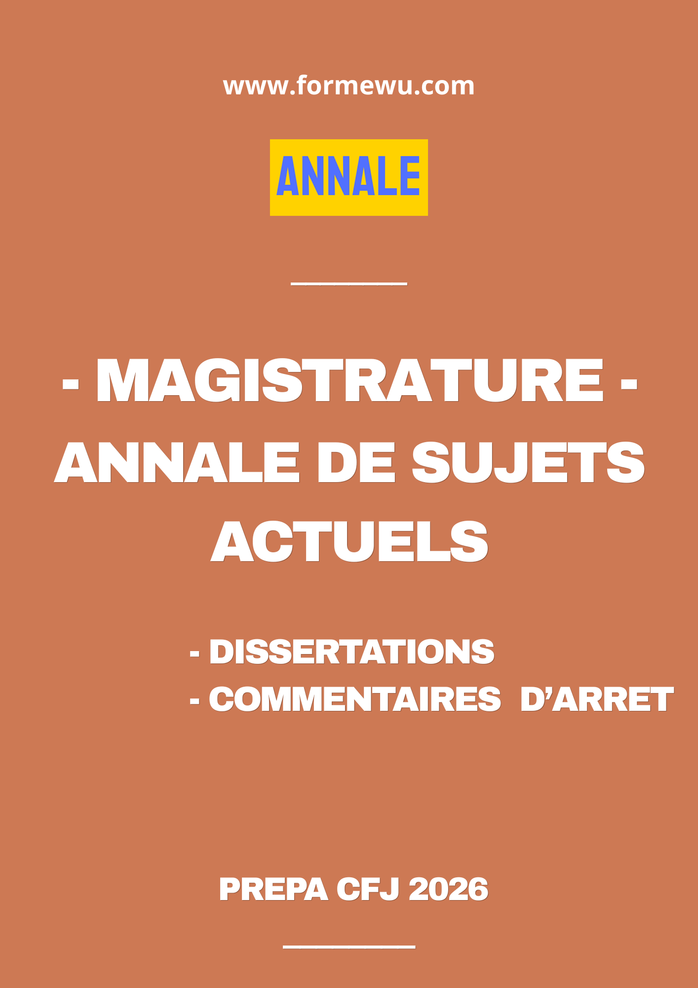 ANNALE MAGISTRATURE- SUJETS ACTUELS