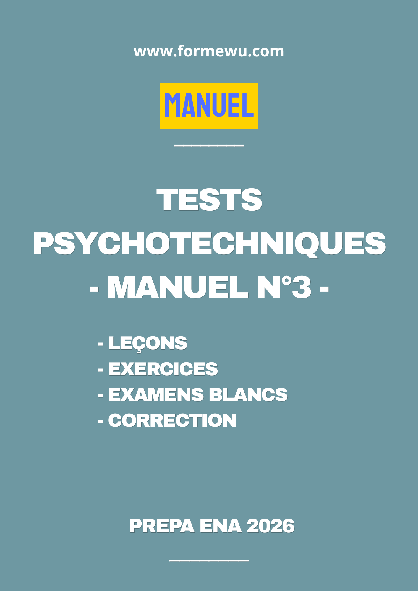 TESTS PSYCHOTECHNIQUES- MANUEL N°3
