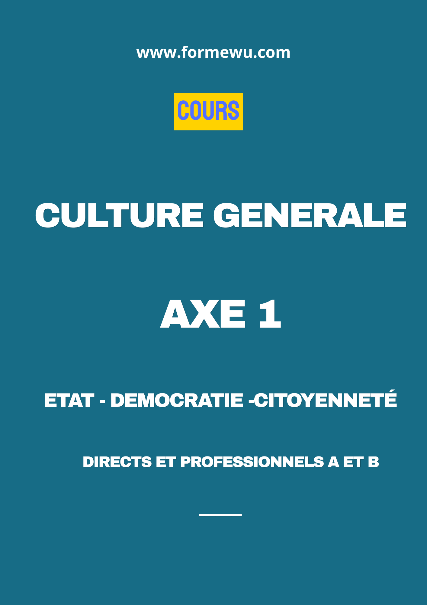 Première leçon - Culture générale