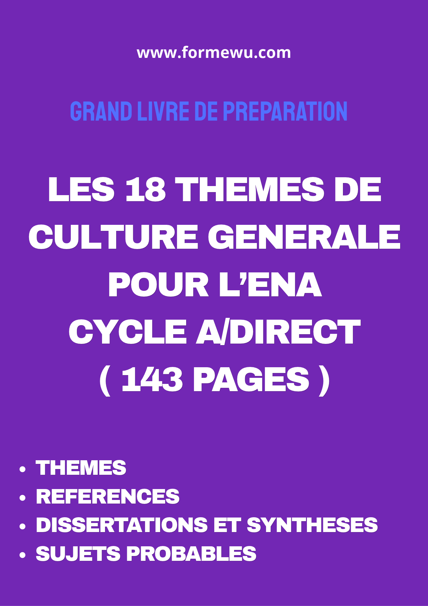 LES 17 THEMES DE CULTURE GENERALE POUR LE CYCLE A DIRECT
